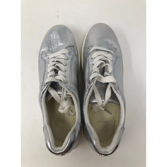 Dunne London Women Silver Metallic Lace Up Shoes Size 38 - Picture 7 of 12